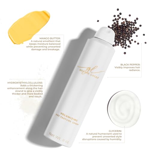 Goldie Locks Travel Size Volumizing Texture Spray 3.4 fl oz - Instant Volume & Lift - Matte Finish - Safe for Extensions & Color-Treated Hair - Protein-Free