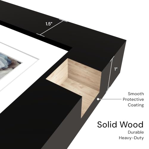 Frame Amo 16x20 Black Gallery Frame with Tempered Glass, Mats & Wood Finish - Signature Edition