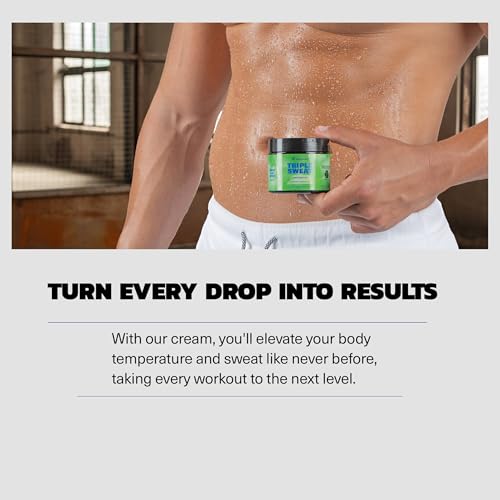 Kewlioo Unscented Triple Sweat Enhancing Cream for Workouts – Hot Sweat Gel for Arms, Belly & Waist