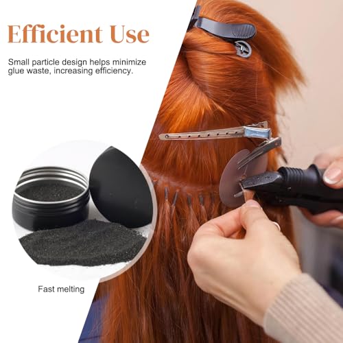 Black 50g Keratin Glue Powder for Hair Extensions - Fusion & Re-Tipping