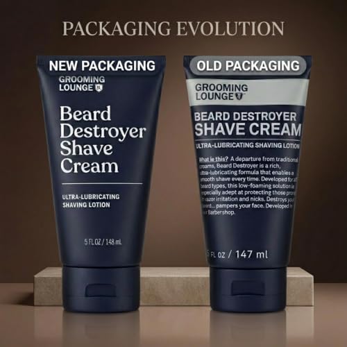 Grooming Lounge Beard Destroyer Shave Cream for Men, Rosemary & Aloe