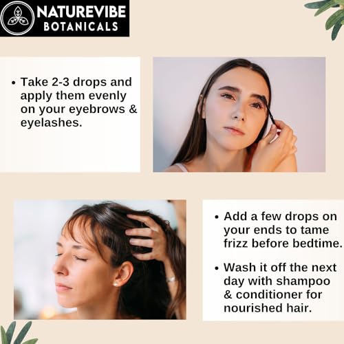 Naturevibe Botanicals Jojoba Oil 32oz and Castor Rosemary Oil 32oz | Oil Combo