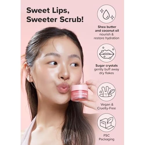 I DEW CARE Lip Scrub - Cushy Crush, 1.05 oz. + Lip Oil Gloss - Glow Easy, 0.12 Fl Oz Bundle