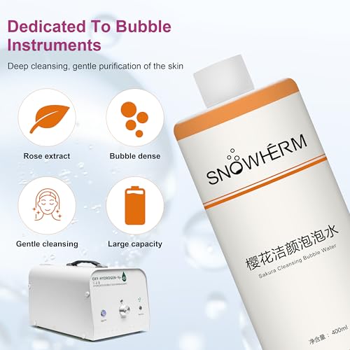 ELitzia Oxygen Bubble Machine - Sakura Beauty Bubble Solution for Deep Facial Cleaning, Moisturizing and Oil Control - 400ml/13.5Fl.oz