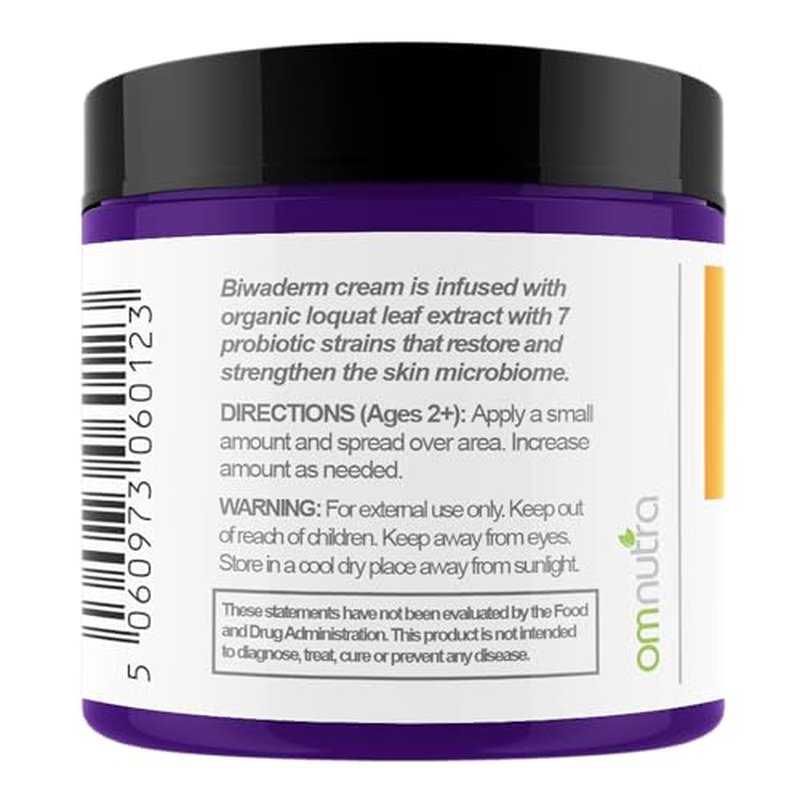Biwaderm Probiotic Skin Cream - 4OZ Organic Based Topical Probiotics for Skin Care Eczema Treatment Psoriasis Treatment for Folliculitis Treatment Pure Aloe Vera Gel 4oz