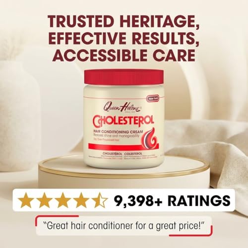 Queen Helene Cholesterol Hair Conditioning Cream ? Deep Repair Treatment for Dry, Damaged & Chemically Treated Hair | Moisture-Restoring Mask | 15 oz Jar | Deep Moisture