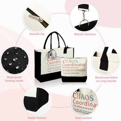 Chaos Coordinator Gifts Set - Tote Bag, Makeup Bag & 20 oz Tumbler for Women