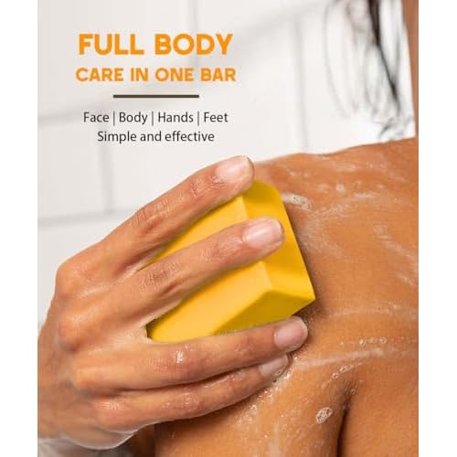 Turmeric Kojic Acid Soap for Dark Spot, Brighten Skin Face and Body Cleanser with Shea Butter, Vitamin C, Moisturizing Natural Skincare£¨2pcs£©