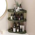 Corner Bathroom Counter Organizer 3 Tier Storage Shelf - Green