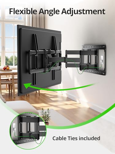 Heavy Duty Full Motion TV Wall Mount 42-100 Inch Swivel Tilt Leveling Adjustable