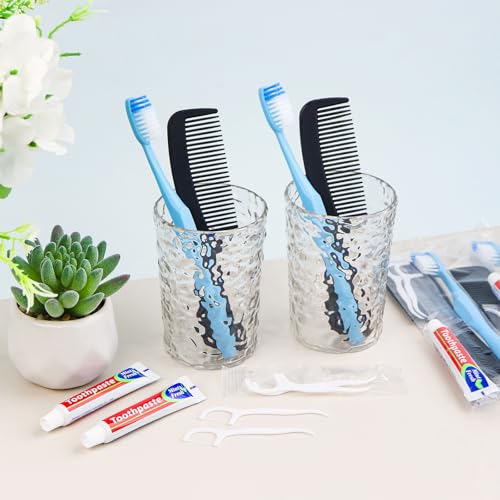 Disposable Toothbrush Set with Toothpaste Floss Comb - Bulk Travel Kit for Hotels & Homeless