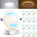 Sunco 6 Inch Canless LED Recessed Light with Night Light - 15W, 5 CCT, Dimmable, Slim Downlight