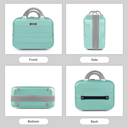 14 Inch Waterproof Hard Shell Makeup Case - Green, Travel & Organizer