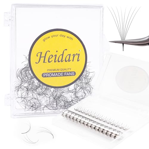 Heidari Handcraft Promade Eyelashes Extension Ideal for Professional Lash Salon, Collection 3D-20D, C CC D DD Curl, Thickness 0.03~0.1mm, Length 8-20mm, Long Lasting,Easy Application 10D-0.03 D 10 mm