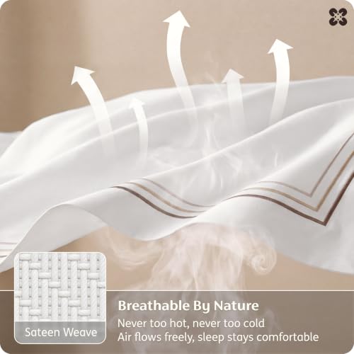 Bedsure 100% Giza Egyptian Cotton Duvet Cover King 104x90 – Gradient Brown Variation 09