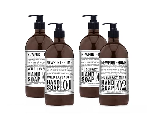 Hand Soap Set with Wild Lavender & Rosemary Mint - 4 x 21.5 fl oz | Nourishing Home & Body