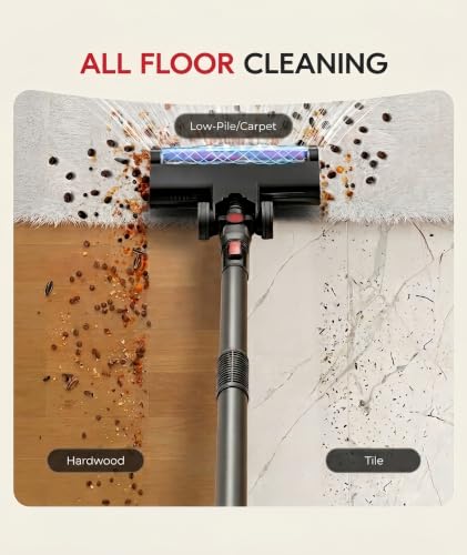 Cordless Vacuum Cleaner 40Kpa Suction 45Min Runtime 6-in-1 Self-Standing Dark Gray