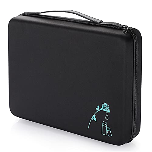 Hipiwe EVA Essential Oils Carrying Case - Holds 5ml, 10ml, 15ml Bottles - Black