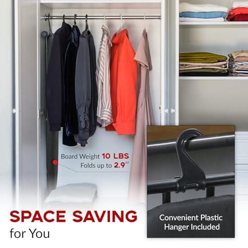 Full Size Ironing Board 54x14 Inches with Adjustable Height Black - Rainhol