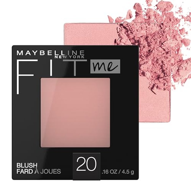 MAYBELLINE The Blushed Nudes Eyeshadow Palette Makeup & Fit Me Powder Blush, Lightweight, Smooth, Blendable, Long-lasting All-Day Face Enhancing Makeup Color, Mauve, 1 Count