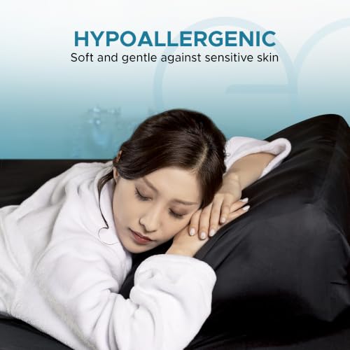 Waterproof Pillow Protectors Set of 2 - 18.9 x 28.7 Inches Black Envelope Closure