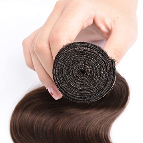26 Inch Color 4 Bundles Human Hair Body Wave #4 Brown Hair Extension - Chocolate Brown