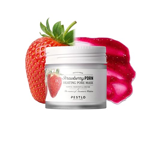 PESTLO Strawberry PDRN Heating Pore Mask 2.46 oz. – Warming Face Mask with Strawberry Seeds & Collagen