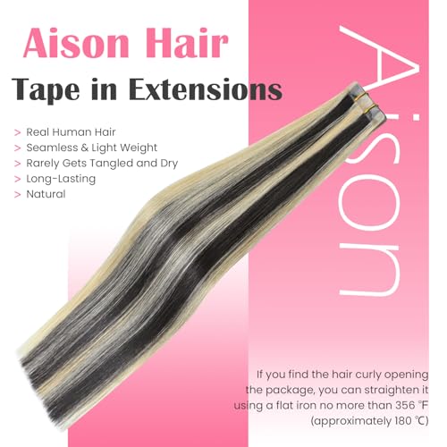 22 Inch Mixed Bleach Blonde Tape-in Hair Extensions - 20 Pieces Remy Human Hair