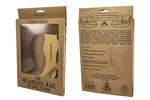 Artisan Green Sandalwood Beard Comb with Boxwood Handle - Coarse & Fine Teeth