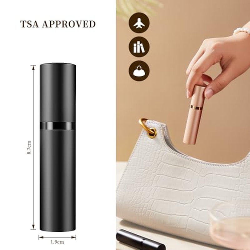 5ml Perfume Atomizer Travel Refillable,Mini Cologne Dispenser, Bottom-Filling Fragrances Perfumes Bottle,Portable Sprayer Pocket Size for Women Men Cruise Car Trip Gift£¨gold-pink-silver£©