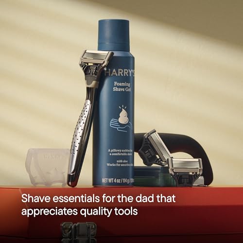 Harry's Craft Shaving Kit for Men - Razor Handle, 3 Refills, Shave Gel - Craft Edition