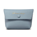 Moranse Small Travel Cosmetic Bag Lightweight Makeup Pack PU Leather Cosmetic Organizer Pouch for Women (Blue)