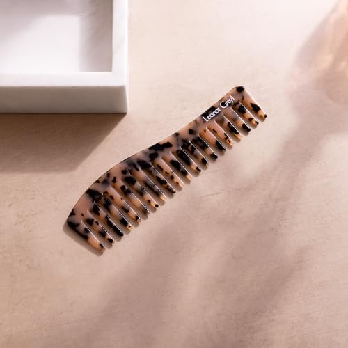 Wide Tooth Tortoise Shell Detangling Comb for All Hair Types