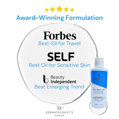 Dermatologist's Choice Pre-Bath Oil, Fragrance-Free Precleansing Treatment For Very Dry, Sensitive, and Eczema-Prone Skin, Supports Healthy Skin Barrier Function