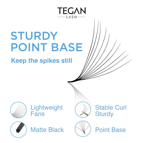 TEGAN LASH 500 Promade Volume Eyelash Extensions 12D-0.03-CC-9mm - Wispy, Natural Look