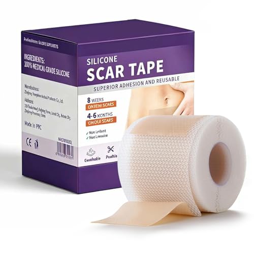 Medical Grade Silicone Scar Sheets - Reusable 1.6" x 60" Scar Removal Tape with Natural Variant