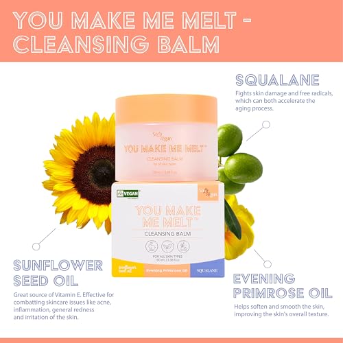 SoloVegan You Make Me Melt Cleansing Balm, Waterproof Makeup Remover, Face Cleanser, Oil Based Cleanser, Korean Skincare