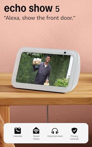 Refurbished Amazon Echo Show 5 Smart Display with Alexa, 5.5" Screen, Deep Bass