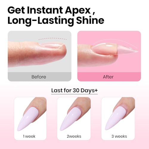 Beetles Tipex Instant Apex Nail Tips Kit ? Stiletto Medium, Pre-Building Pre-Etched Thick Acrylic Tips with Tipex Nail Glue, Dehydrator, Primer, Base & Top Coat, Mini UV Lamp 224PCS in 16 Sizes