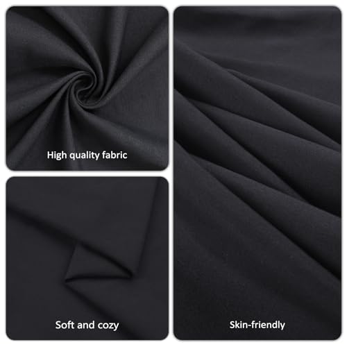 Black Round Tablecloth 120 Inch for 48-96 Inch Tables - 8 Pack, Reusable
