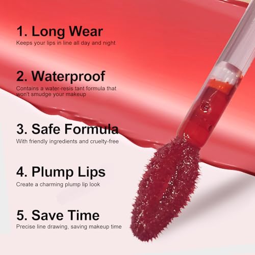 Lip Stain - Peel Off Lip Stain, Long Lasting Lip Liner with Matte Finish, Waterproof, Transfer-proof, Highly Pigmented Color, Ideal Gift for Women (#05 Mauve, 1 PCS)