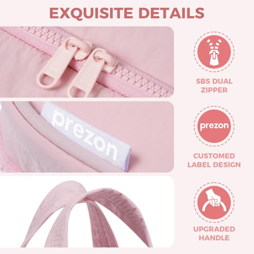 Pink Portable Hanging Toiletry Bag for Women with 4 Leakproof Compartments - L Size