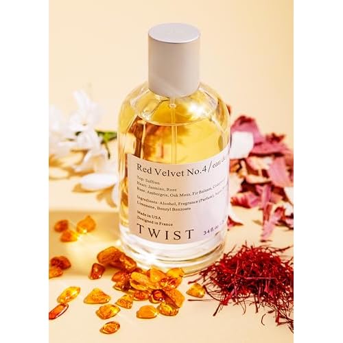 Twist - Red Velvet No. 4 - Eau De Parfum Inspired by MFK Baccarat Rouge 540, Long-Lasting Perfume For Women & Men, Paraben Free, Vegan, Clean Ingredients, Unisex - Spray 100 ml | 3.4 fl. oz.