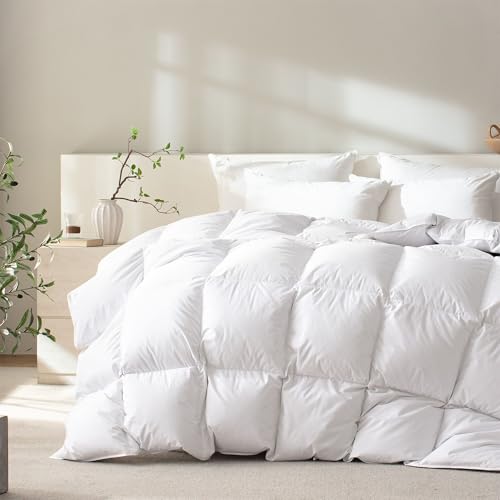Queen Hungarian Feather Down Comforter 90x90in Organic Cotton Duvet Insert