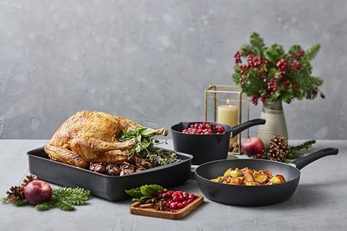 Scanpan Classic Roasting Pan 3.25 Qt with Rack - 13.5" x 8.75" Nonstick, Oven Safe 500°F, Dishwasher Safe, Metal Utensil Safe (variation: without Rack)