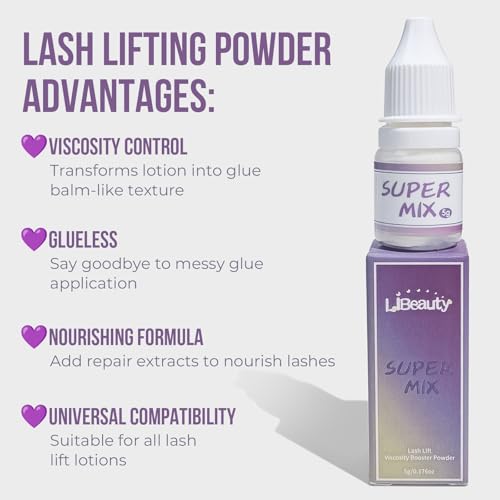 Libeauty Lash Lift Powder Korean Glueless Super Mix Perm Solution Blending Agent Quick Lash Setting Achieve Glue-Free for Pro Salon Eyelash Technician