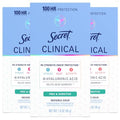 Unscented Secret Clinical Strength Antiperspirant Deodorant for Women, 100HR Sweat & Odor Protection, Pack of 3