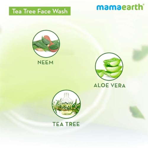 MAMAEARTH Tea Tree Face Wash with Tea Tree & Neem 8.45 Fl Oz (250ml)