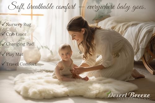 New Zealand Lambskin Baby Rug 2x3 ft Natural Sheepskin Nursery Decor – Ethical & Washable