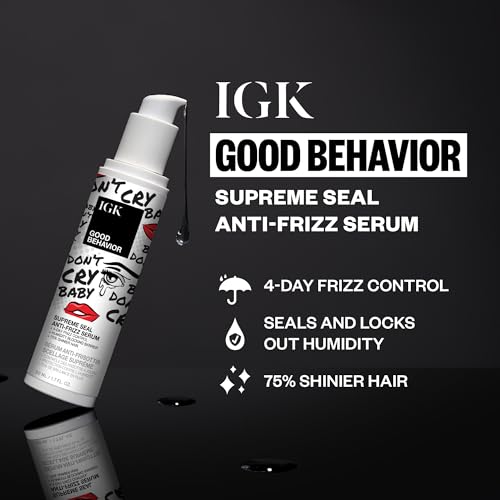 IGK Good Behavior Anti-Frizz Hair Serum – Smoothing, Shine & Humidity Protection